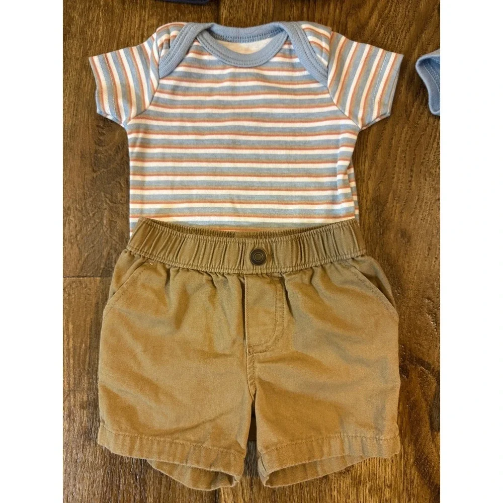 Garanimals Carters‎ Baby Boy Bodysuits Shorts Lot 0/3 Months Summer Lion Safari